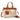 WG434-8300BR   Wrangler Color Block Tote with Chain Charm & Mini Pouch -  Brown