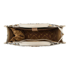 WG436-8119BG  Wrangler Leopard Print Canvas Oversized Tote with Adjustable Strap- Beige