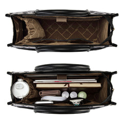 WG436-8119BK Wrangler Leopard Print Canvas Oversized Tote with Adjustable Strap- Black