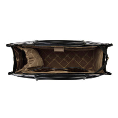 WG436-8119BK Wrangler Leopard Print Canvas Oversized Tote with Adjustable Strap- Black