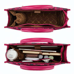 WG436-8119HPK  Wrangler Leopard Print Canvas Oversized Tote with Adjustable Strap- Hot Pink