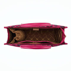 WG436-8119HPK  Wrangler Leopard Print Canvas Oversized Tote with Adjustable Strap- Hot Pink