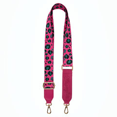 WG436-8119HPK  Wrangler Leopard Print Canvas Oversized Tote with Adjustable Strap- Hot Pink