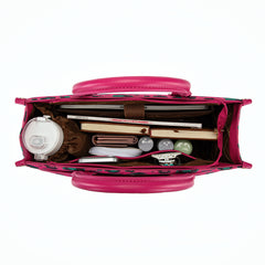 WG436-8119HPK  Wrangler Leopard Print Canvas Oversized Tote with Adjustable Strap- Hot Pink