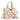 WG438-8120TN Wrangler Floral Print Braided Tote Bag - Tan