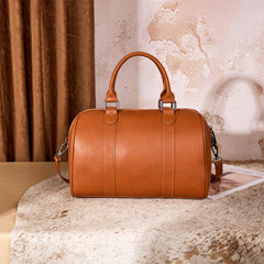 WG449-5112  Wrangler Stitch Detail Classic Barrel Satchel/Crossbody -Brown