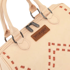 WG449-5112  Wrangler Stitch Detail Classic Barrel Satchel/Crossbody -Tan