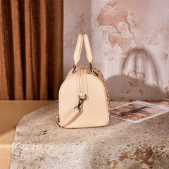 WG449-5112  Wrangler Stitch Detail Classic Barrel Satchel/Crossbody -Tan