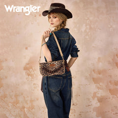 WG474-8633   Wrangler Western Leopard Print Shoulder Bag with Chain Detail -Leopard