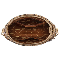 WG474-8633   Wrangler Western Leopard Print Shoulder Bag with Chain Detail -Leopard