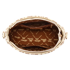 WG474-8633   Wrangler Western Leopard Print Shoulder Bag with Chain Detail -Tan