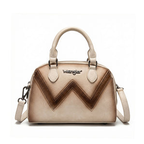 WG480-51103TN Wrangler Chevron Stitch Dome Satchel Crossbody Bag - Tan