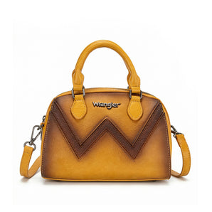 WG480-51103YL Wrangler Chevron Stitch Dome Satchel Crossbody Bag - Yellow