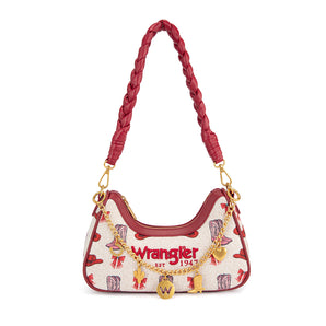 WG524-8182PK Wrangler Western Cowgirl Print Shouleder Bag - Pink
