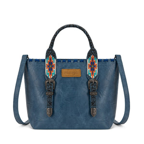 WG529-2002NY Wrangler Western Embroidery Tote Bag - Navy