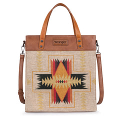 WG54-8317 Wrangler Art Print Canvas Tote/Crossbody - Aztec