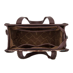 WG60G-8317 Wrangler Vintage Retro Cowboy Cool Print Concealed Carry Satchel/Crossbody -Tan