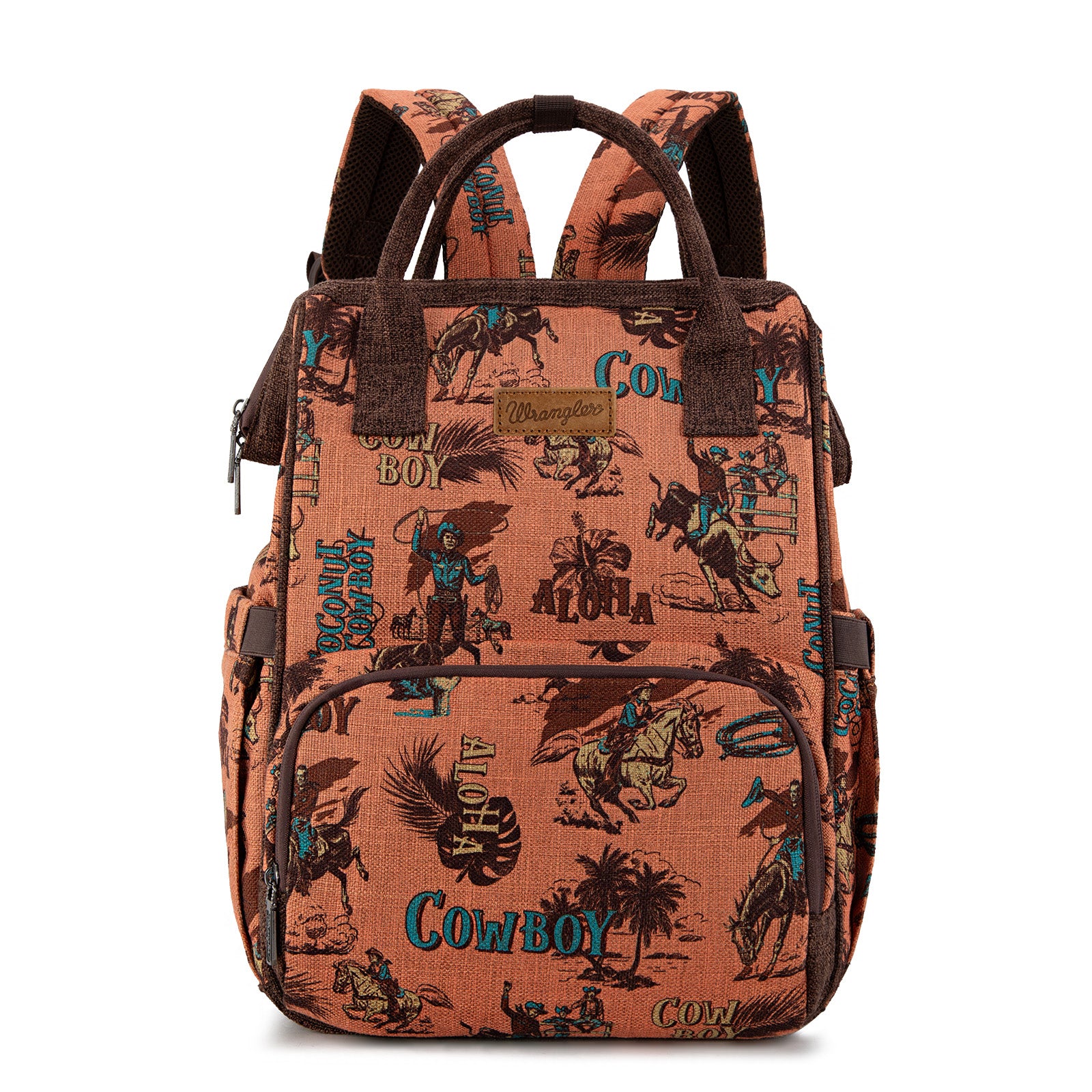 Kids Rodeo Backpack WG60-9110 Wrangler Vintage Retro Cowboy Cool Print Backpack - Dark Bro ...