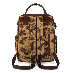 WG60-9110 Wrangler Vintage Retro Cowboy Cool Print Backpack -Dark Yellow
