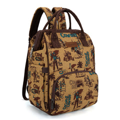 WG60-9110 Wrangler Vintage Retro Cowboy Cool Print Backpack -Dark Yellow