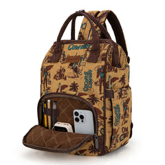 WG60-9110 Wrangler Vintage Retro Cowboy Cool Print Backpack -Dark Yellow