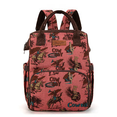 WG60-9110 Wrangler Vintage Retro Cowboy Cool Print Backpack -Hot Pink