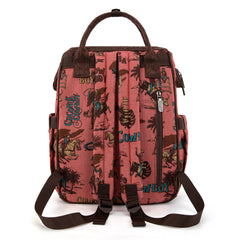 WG60-9110 Wrangler Vintage Retro Cowboy Cool Print Backpack -Hot Pink
