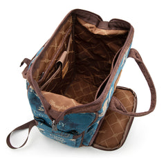 WG60-9110 Wrangler Vintage Retro Cowboy Cool Print Backpack -Jean