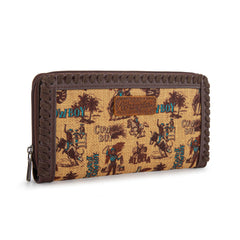 WG60-W022 Wrangler Vintage Retro Cowboy Cool Print Wallet -Dark Yellow