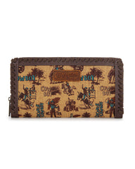 WG60-W022 Wrangler Vintage Retro Cowboy Cool Print Wallet -Dark Yellow