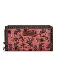 WG60-W022 Wrangler Vintage Retro Cowboy Cool Print Wallet -Hot Pink