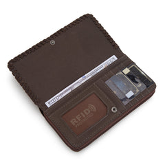 WG60-W022 Wrangler Vintage Retro Cowboy Cool Print Wallet -Dark Brown