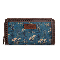 WG60-W022 Wrangler Vintage Retro Cowboy Cool Print Wallet -Jean
