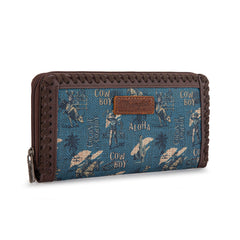 WG60-W022 Wrangler Vintage Retro Cowboy Cool Print Wallet -Jean