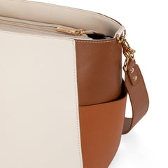 WG67-9182   Wrangler 2 Tone Color Block   Shoulder Bag/Crossbody - Beige-Brown