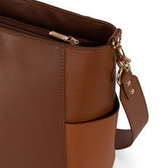 WG67-9182   Wrangler 2 Tone Color Block Shoulder Bag/Crossbody -Coffee-Brown
