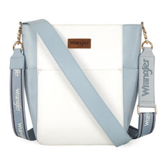 WG67-9182   Wrangler 2 Tone Color Block Shoulder Bag/Crossbody -White-Blue