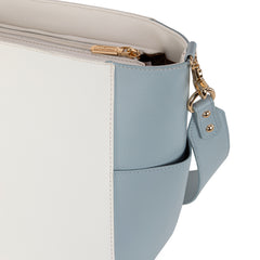 WG67-9182   Wrangler 2 Tone Color Block Shoulder Bag/Crossbody -White-Blue
