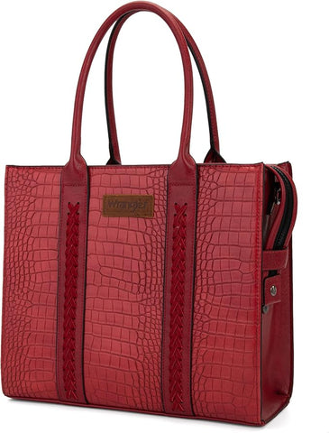 WG70-8317B  Wrangler Croc Print Carry-All Tote/Crossbody - Red