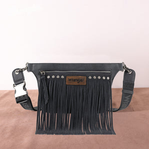 WG73-8194 Wrangler Fringe Fanny Pack Belt Bag Sling Bag - Navy