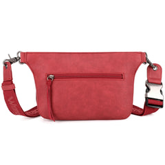 WG73-8194  Wrangler Fringe  Fanny Pack Belt Bag Sling Bag - Red