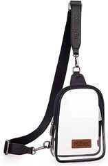 WG87-226  Wrangler Clear Sling Bag/Crossbody/Chest Bag  - Black