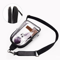 WG87-226  Wrangler Clear Sling Bag/Crossbody/Chest Bag  - Black