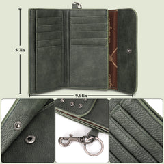 WG89-W001  Wrangler Studded Accents Tri-fold Key-Chain Wallet - Green (ONLINE EXCLUSIVE)