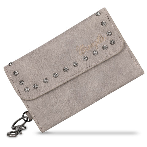 WG89-W001  Wrangler Studded Accents Tri-fold Key-Chain Wallet - Khaki (ONLINE EXCLUSIVE)