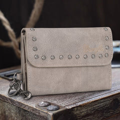 WG89-W001  Wrangler Studded Accents Tri-fold Key-Chain Wallet - Khaki (ONLINE EXCLUSIVE)