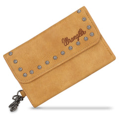 WG89-W001  Wrangler Studded Accents Tri-fold Key-Chain Wallet - Light Brown (ONLINE EXCLUSIVE)