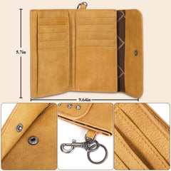 WG89-W001  Wrangler Studded Accents Tri-fold Key-Chain Wallet - Light Brown (ONLINE EXCLUSIVE)