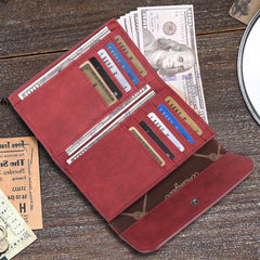 WG89-W001  Wrangler Studded Accents Tri-fold Key-Chain Wallet -Red (ONLINE EXCLUSIVE)
