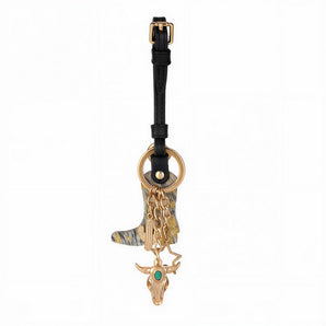 WGC-1016BK Wrangler Western Cowhide Cowboy Boot Bag Charm - Black